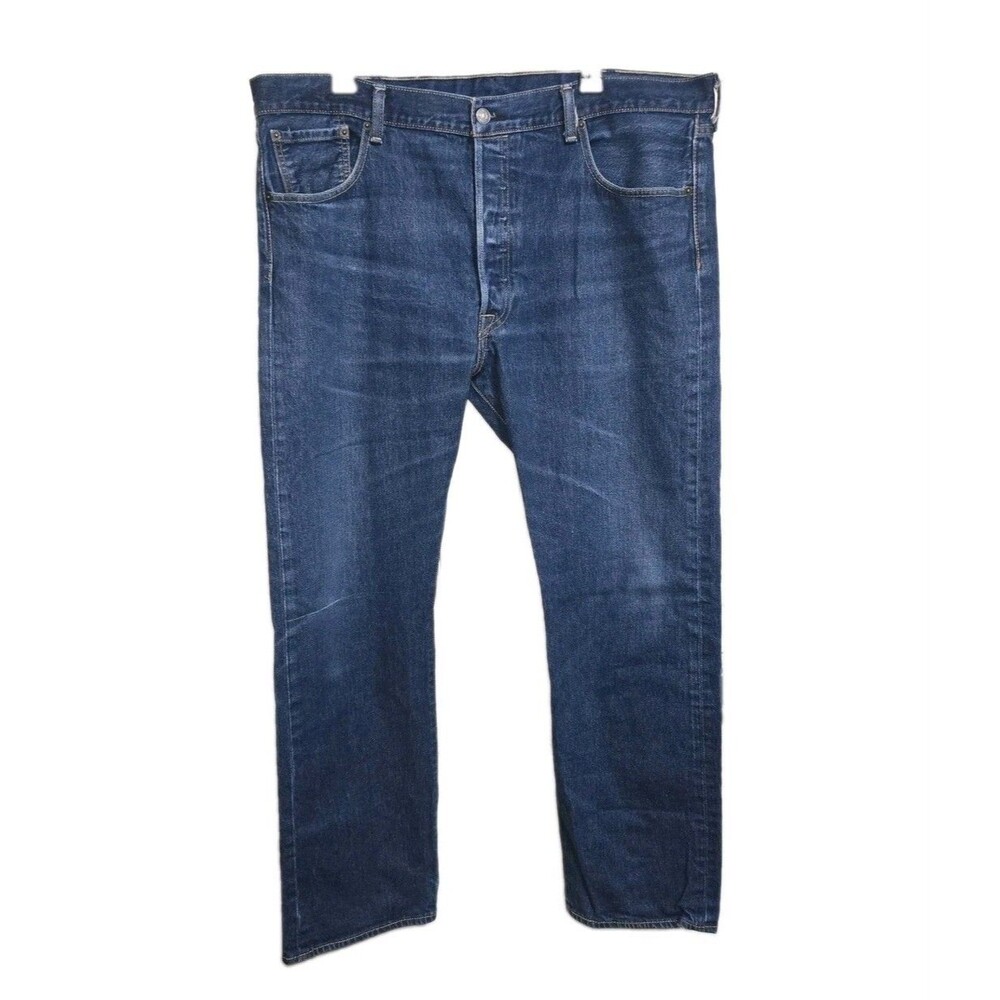 Levi's 501 Original Fit Jeans Men's 40x32 Dark Wash Button Fly Straight Leg 100%